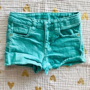 ZARA Girls turquoise denim shorts